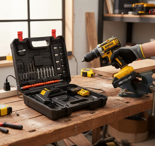 Taladro Inalámbrico Percutor 24V con Kit accsorios
