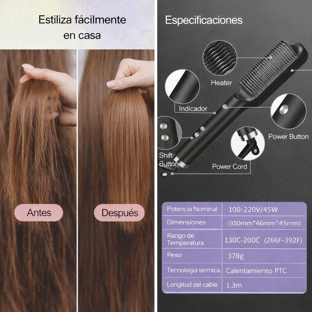 Cepillo Alisador Profesional 5 Temperaturas