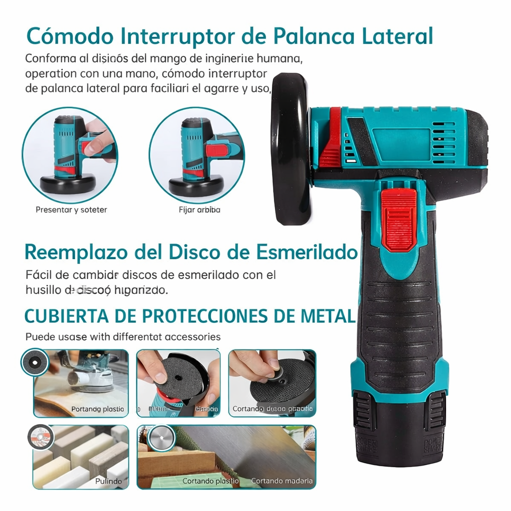 Pulidora Angular Inalámbrica 12V